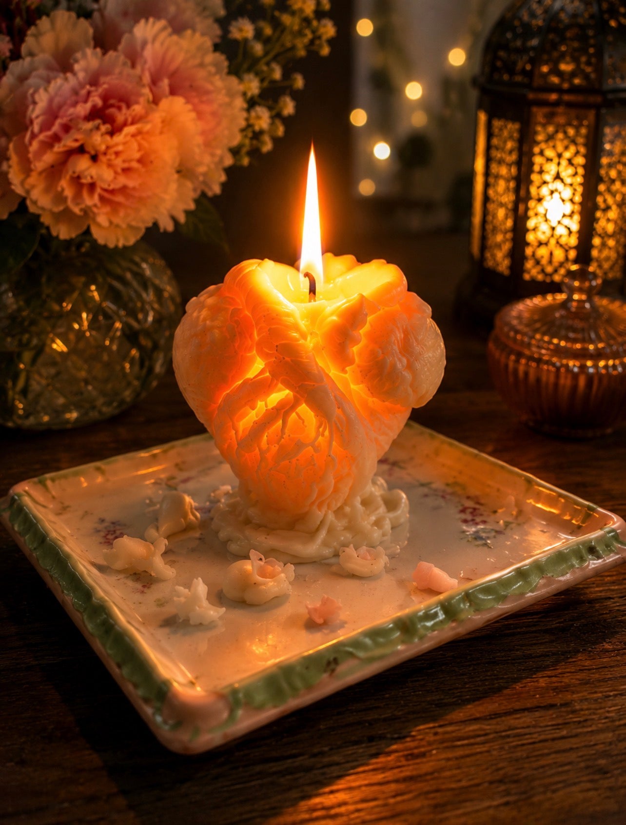 Lux in Tenebris – Light in Darkness premium soy and beeswax sculptural candle with artistic flame-inspired design by My Melodys Candles